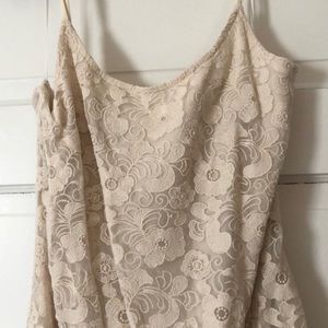 NWOT Beige mini lace dress